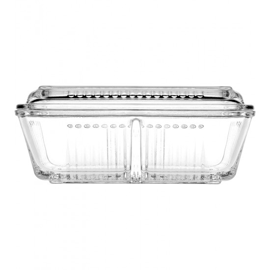 Manteigueira 17cm Por 10cm Por 5cm Frigo Com Divisória Em Vidro